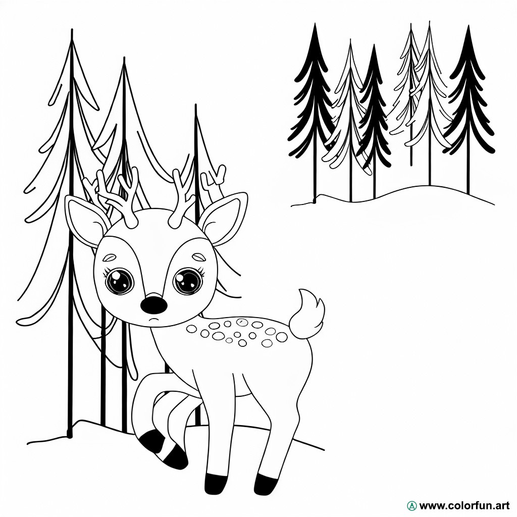 dibujo para colorear niño bambi