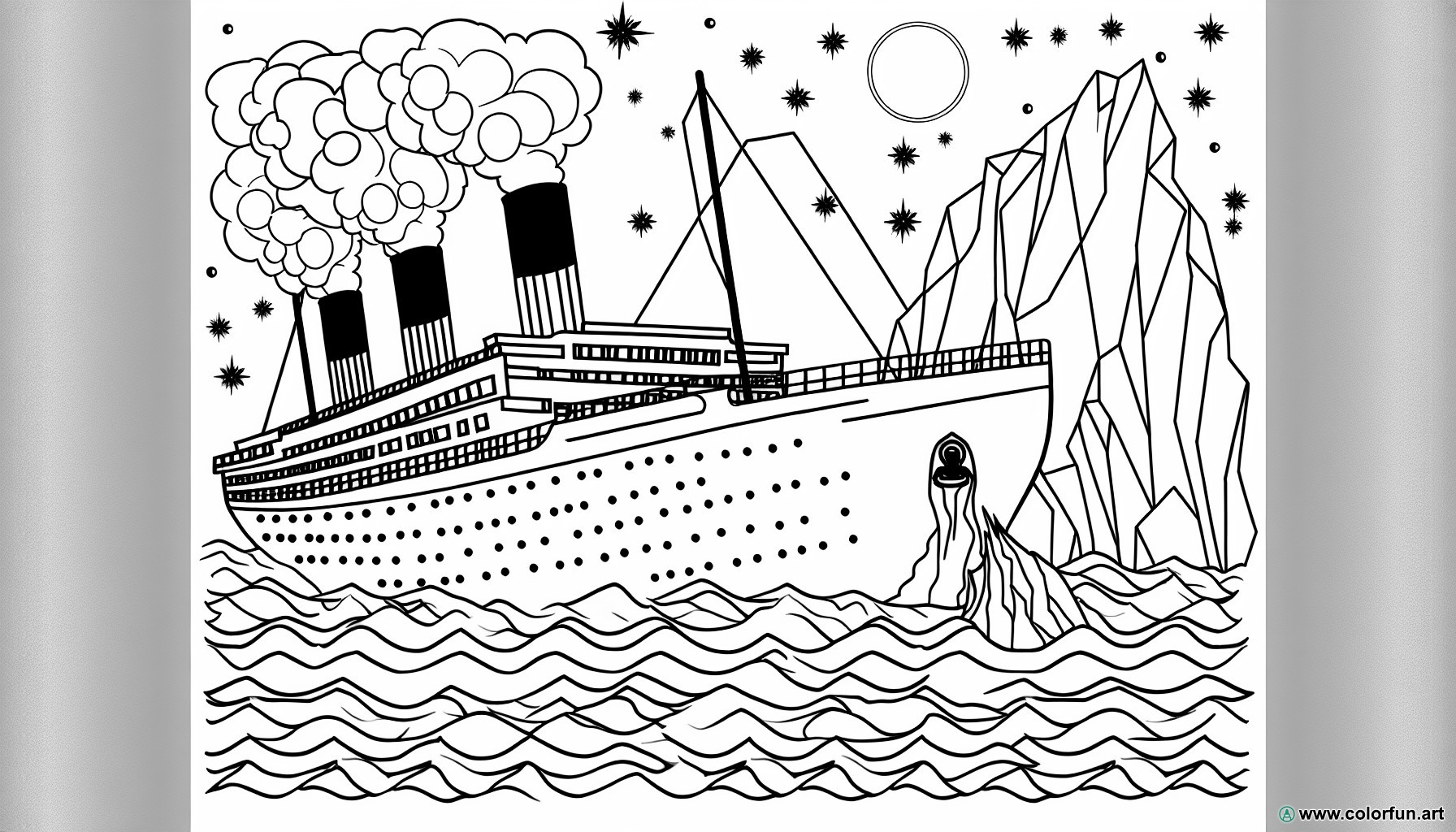 dibujo para colorear titanic iceberg