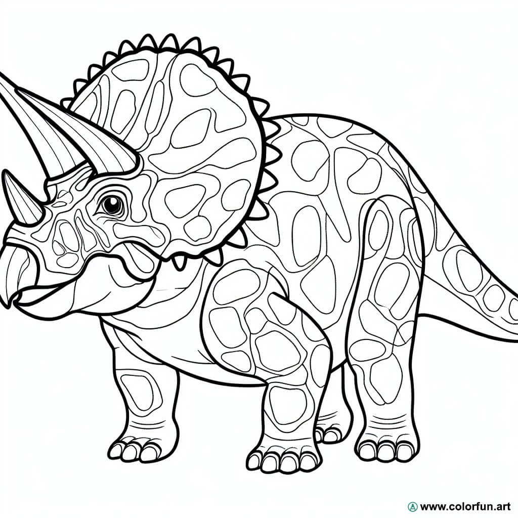 dibujo para colorear triceratops dinosaurio