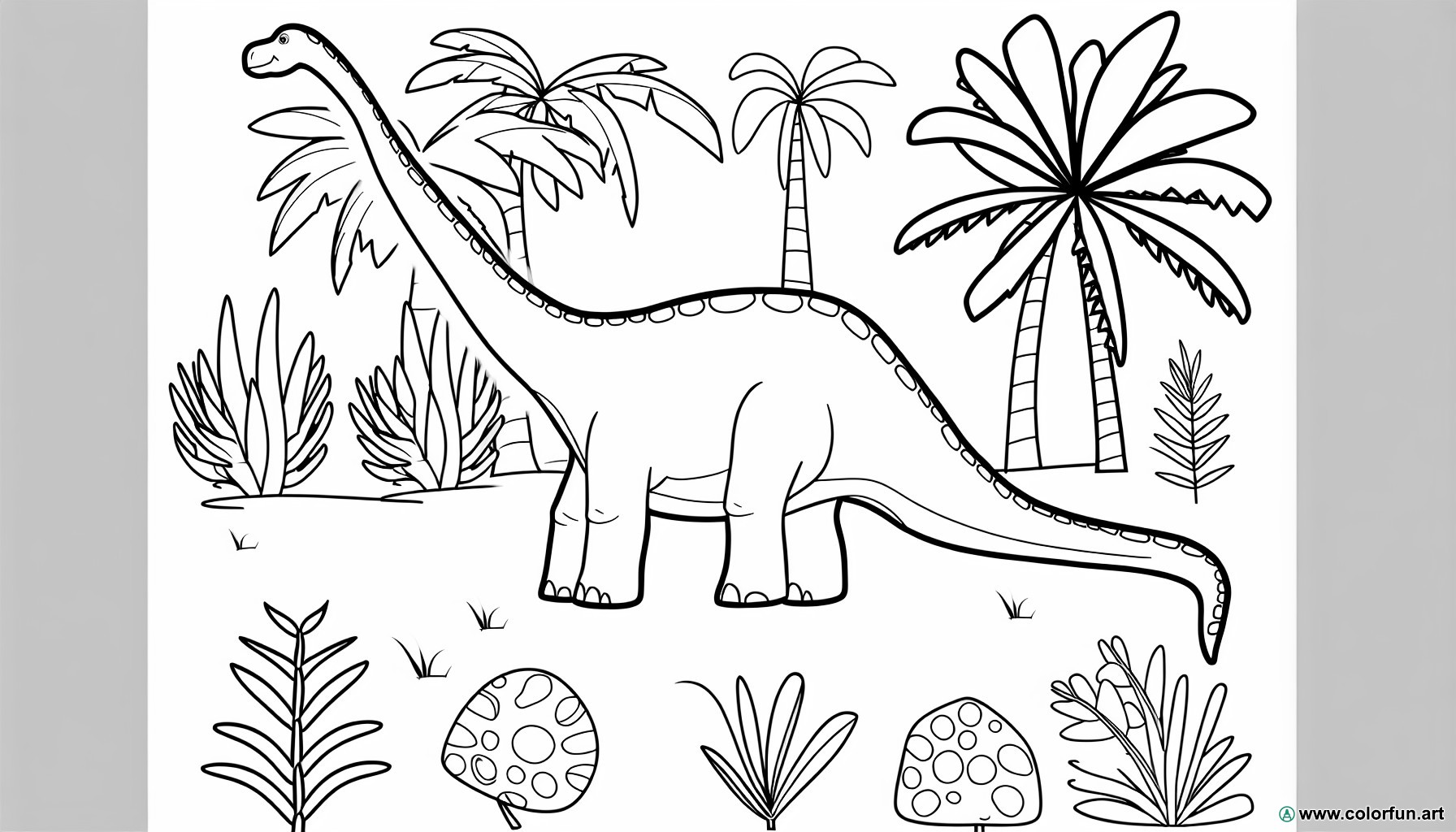 dibujo para colorear diplodocus de gran tamaño