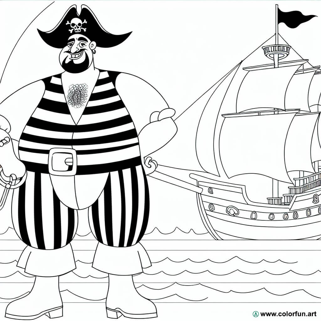 dibujo para colorear pirata corsario