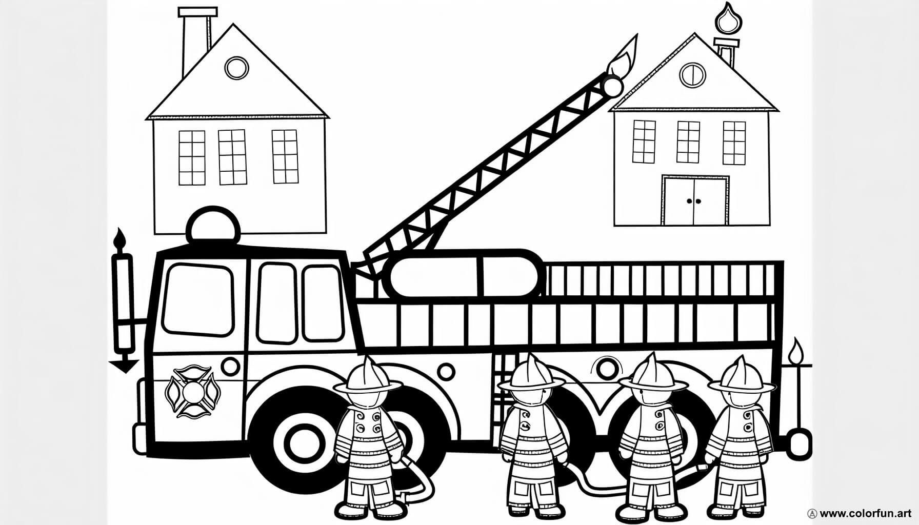 dibujo para colorear bomberos preescolar