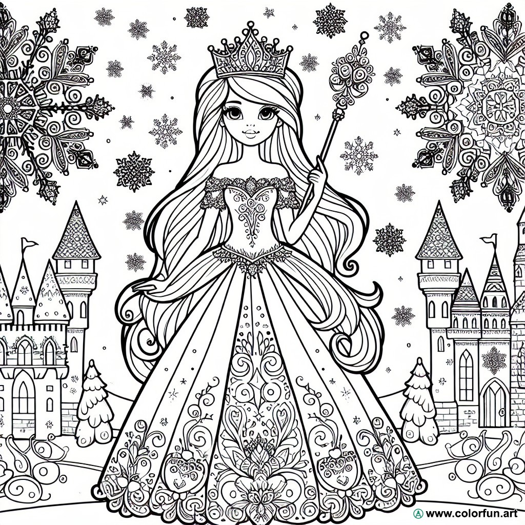 dibujo para colorear reina de las nieves elsa