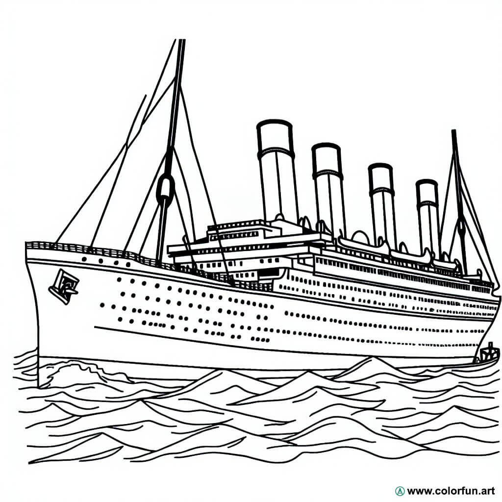 dibujo para colorear del Titanic que se hundió