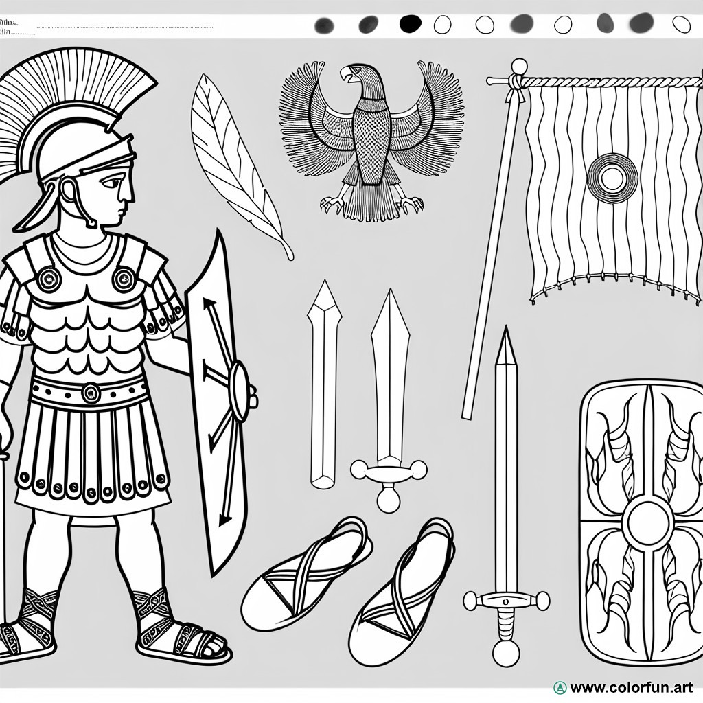 dibujo para colorear soldado romano