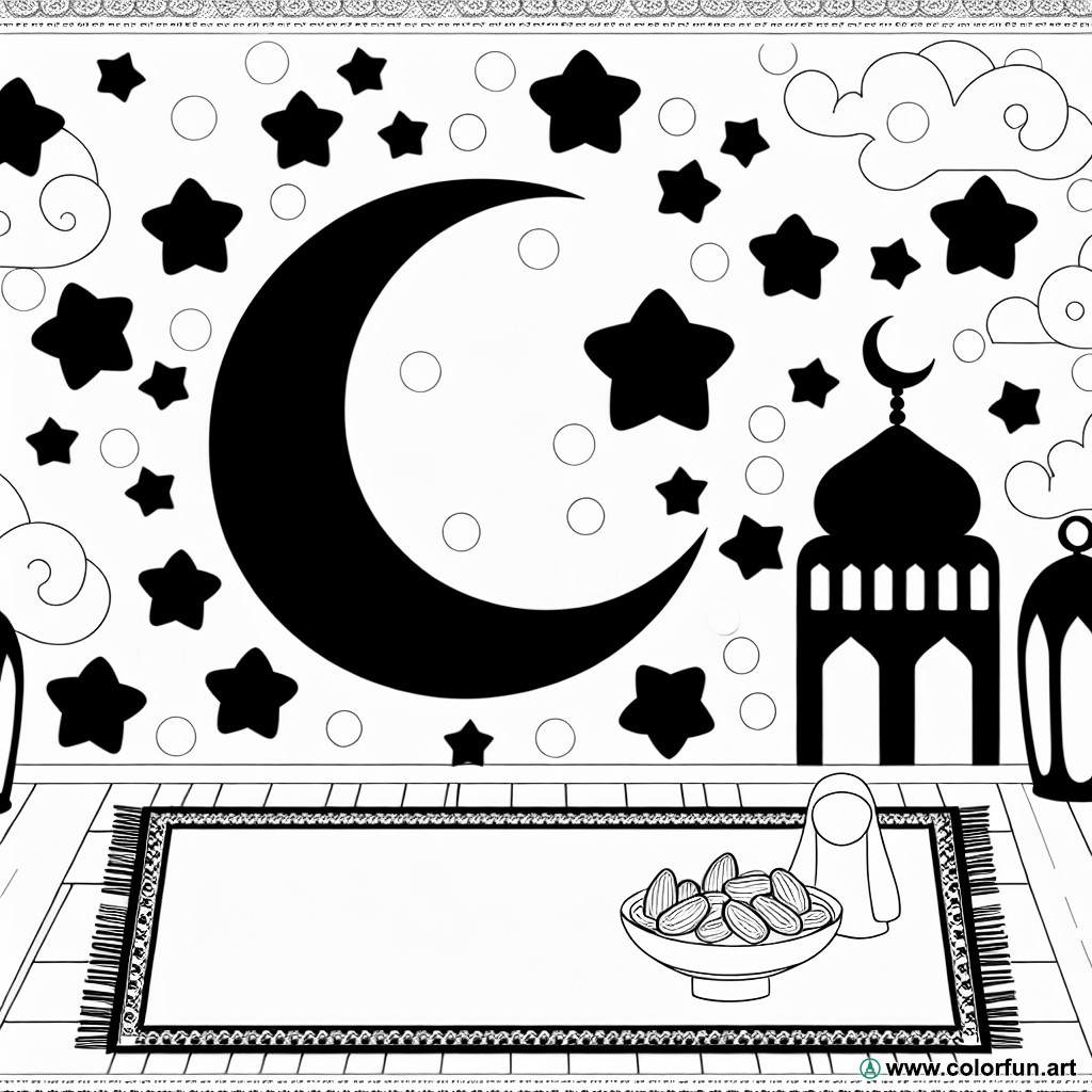 dibujo para colorear ramadán 2024