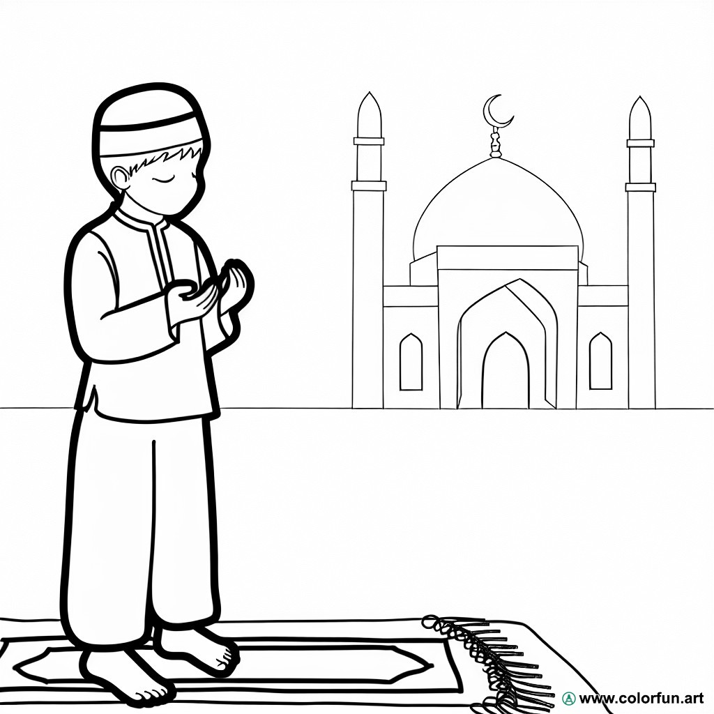 dibujo para colorear religión musulmana