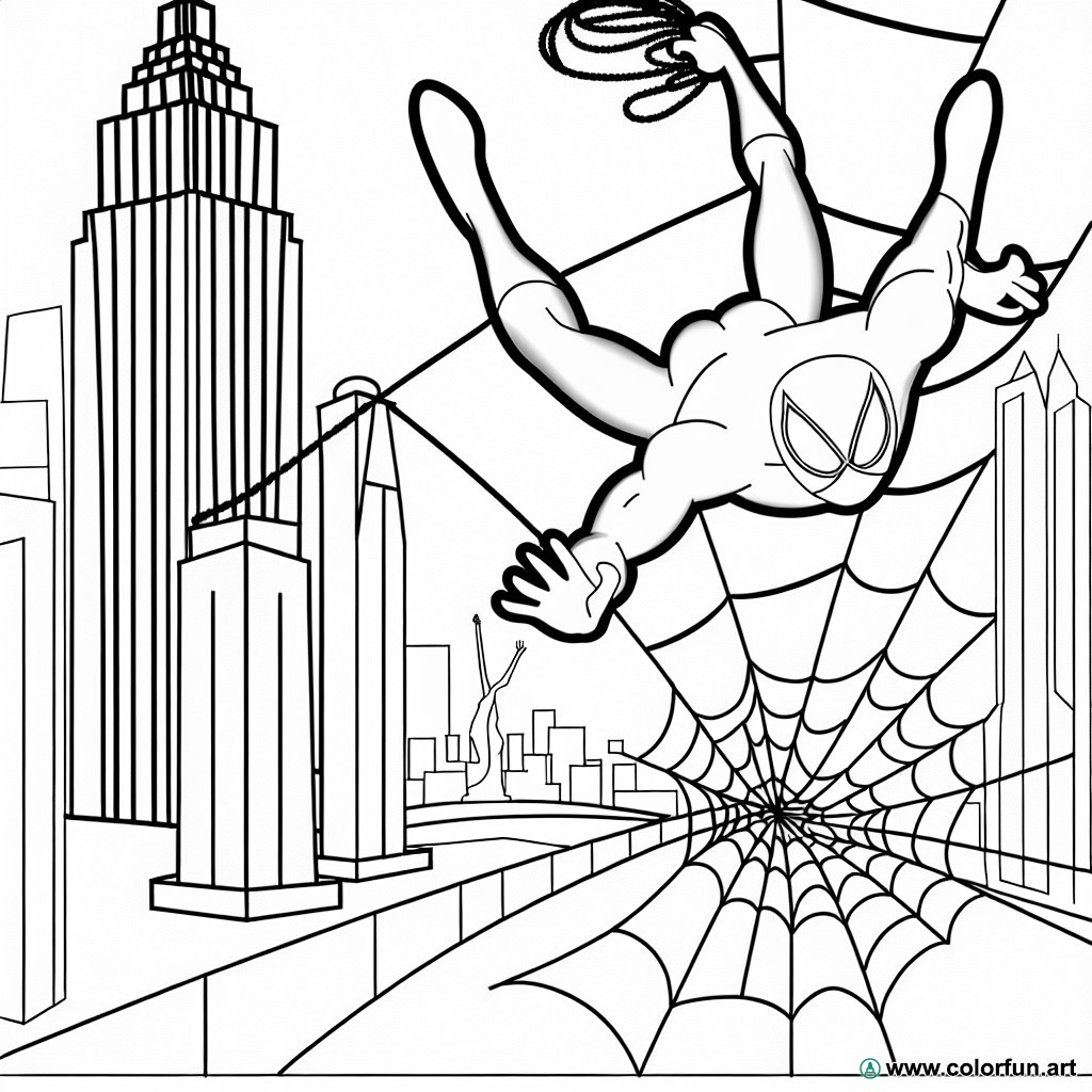 dibujo para colorear spiderman nueva york