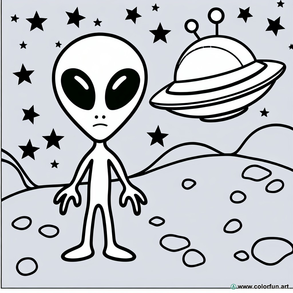 dibujo para colorear extraterrestre ciencia ficción