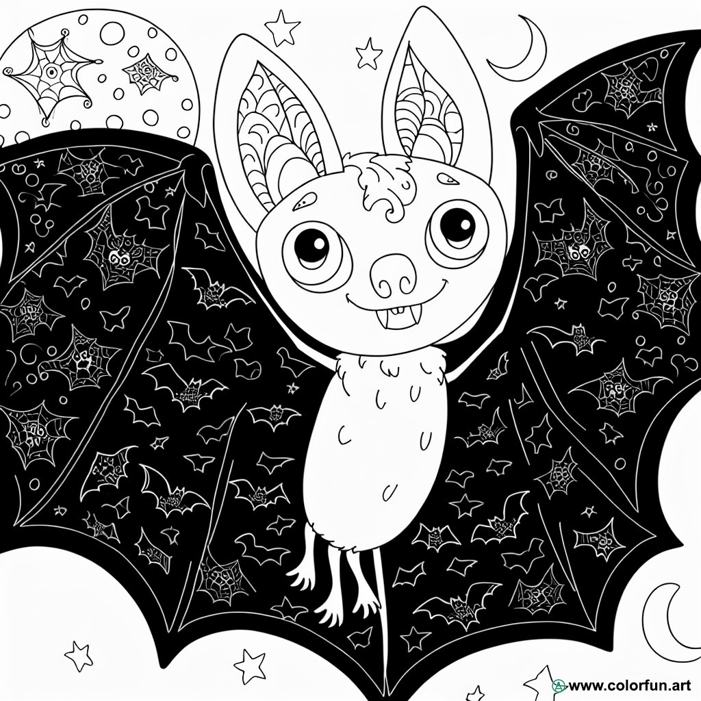 dibujo para colorear halloween murciélago