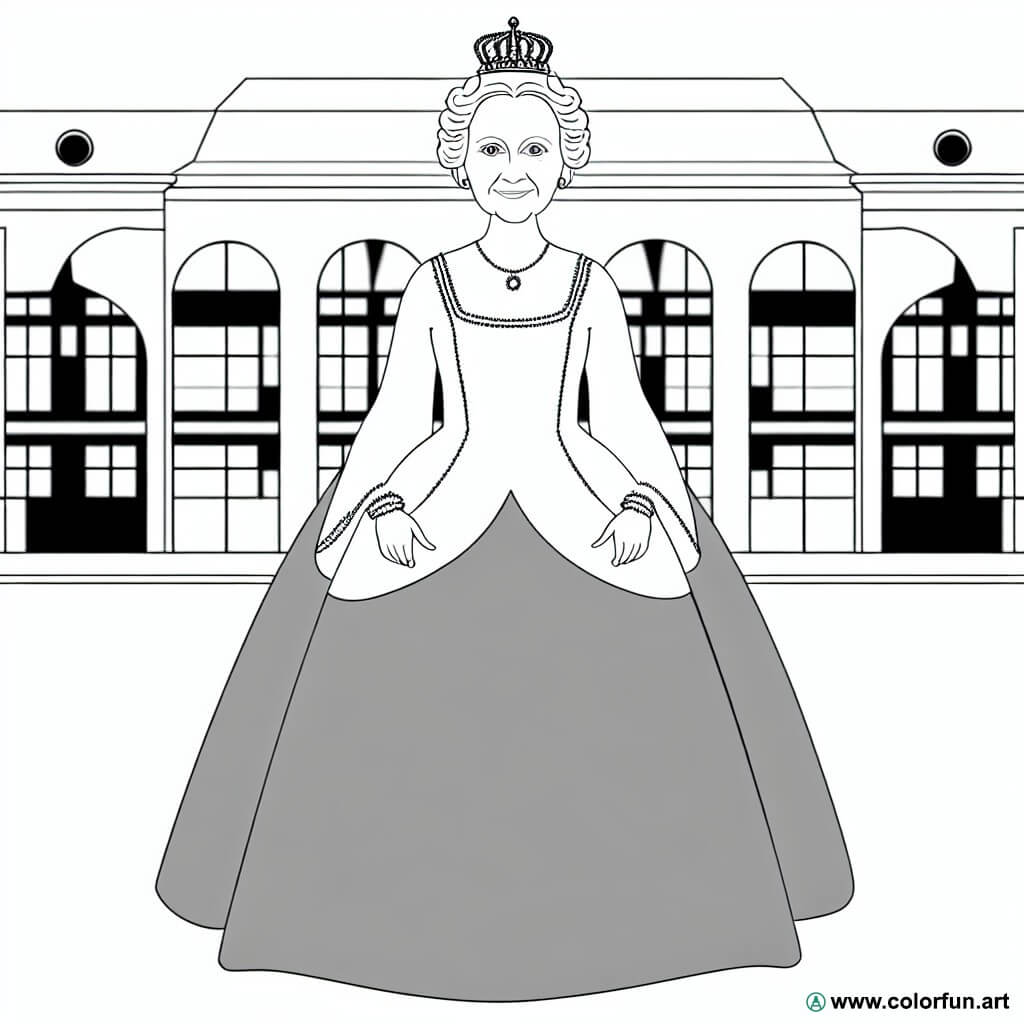 dibujo para colorear reina de Inglaterra