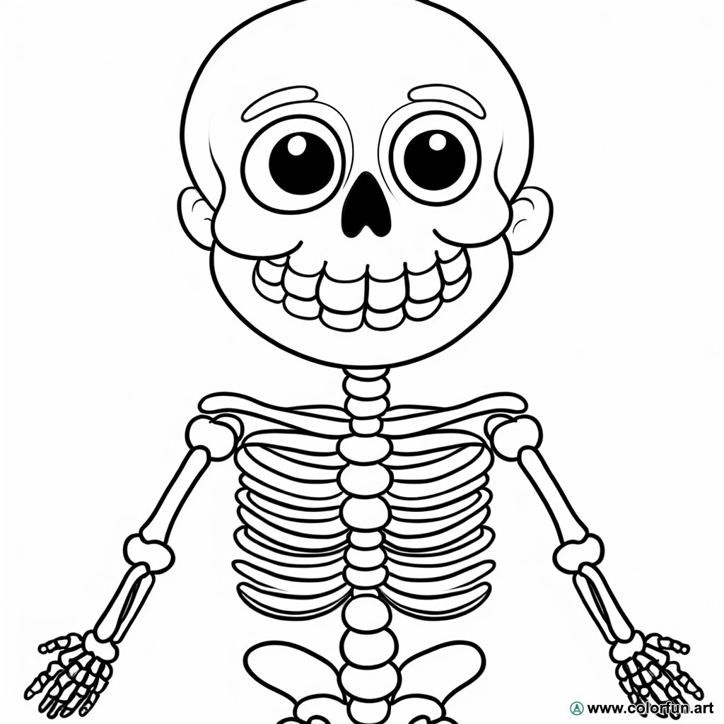dibujo para colorear esqueleto divertido