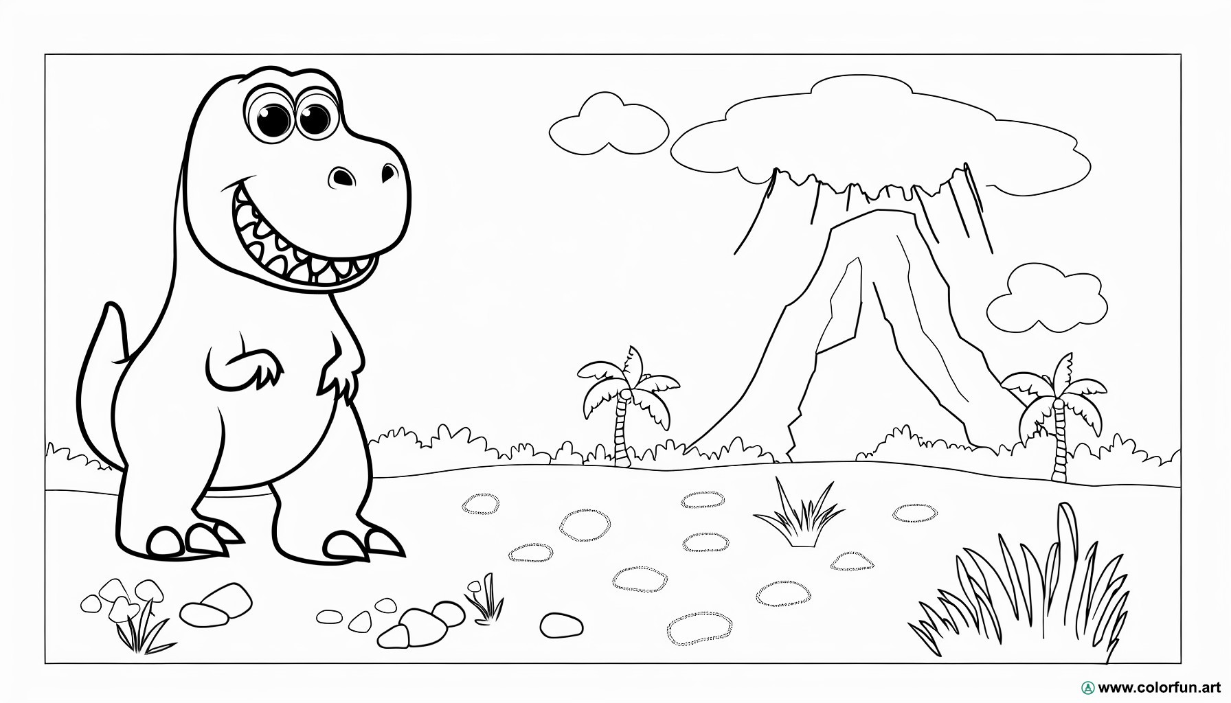 dibujo para colorear dinosaurio t rex