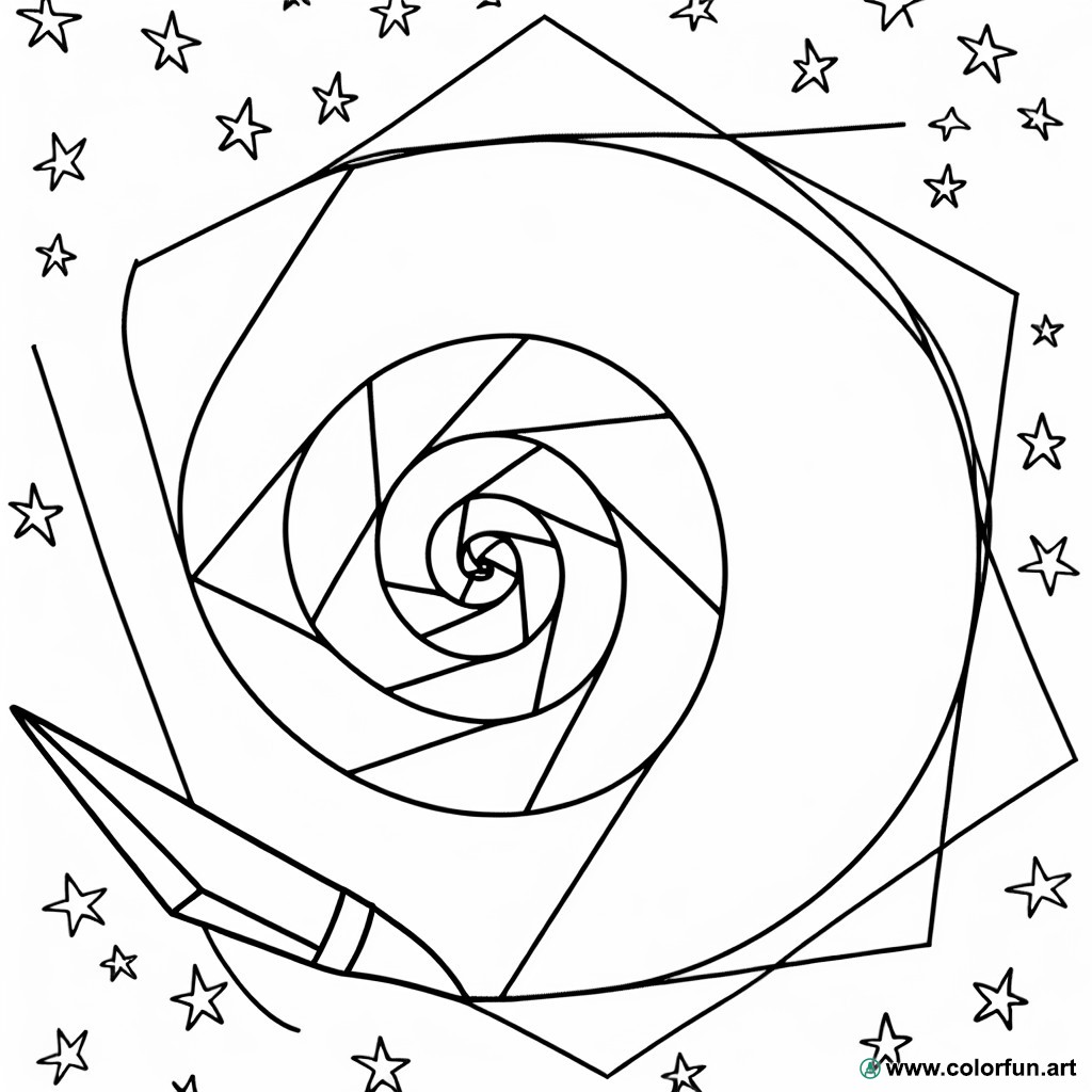 dibujo para colorear espiral geométrica