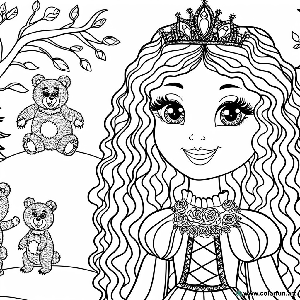 dibujo para colorear princesa Caperucita Roja