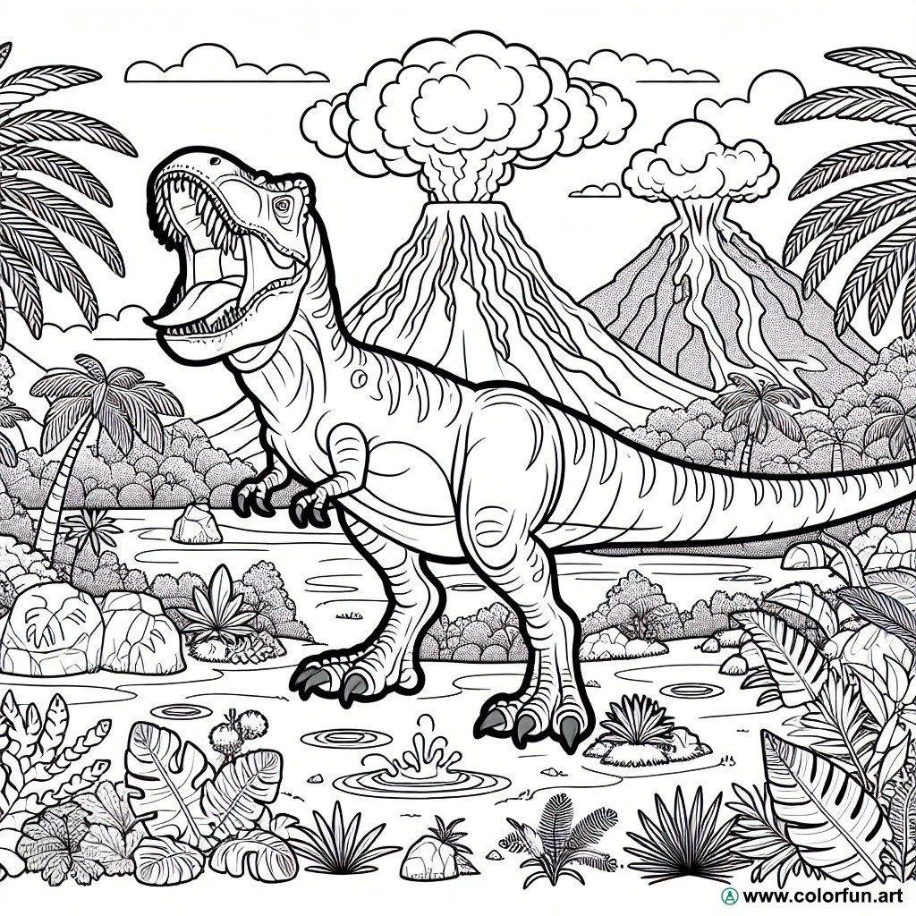 dibujo para colorear jurassic world t-rex