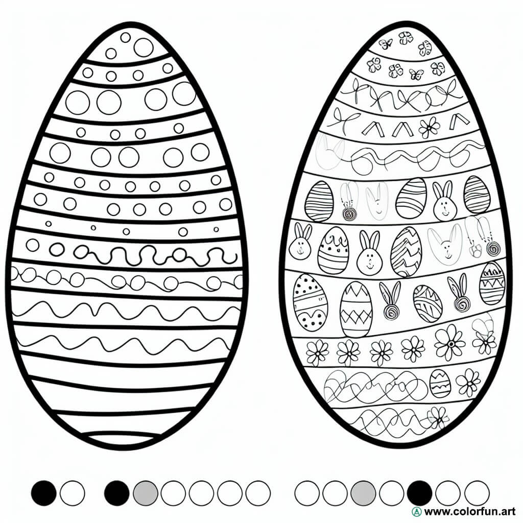 dibujo para colorear huevo de Pascua fácil