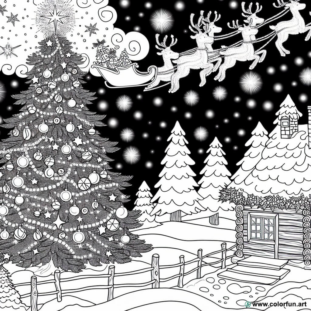 dibujo para colorear invierno navidad