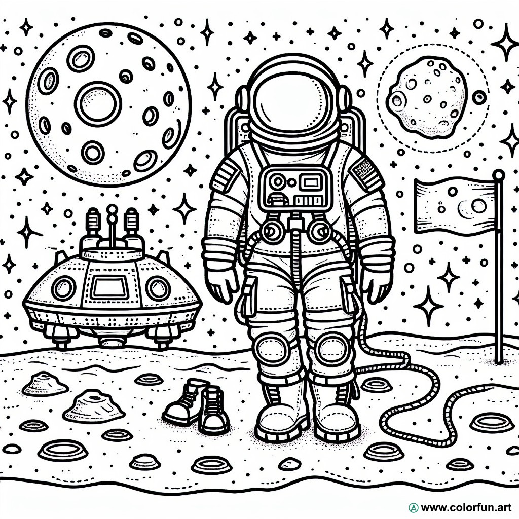 dibujo para colorear astronauta