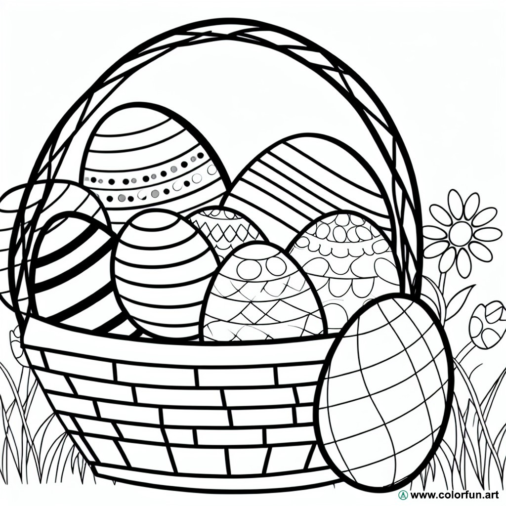 dibujo para colorear huevos de Pascua tradicionales