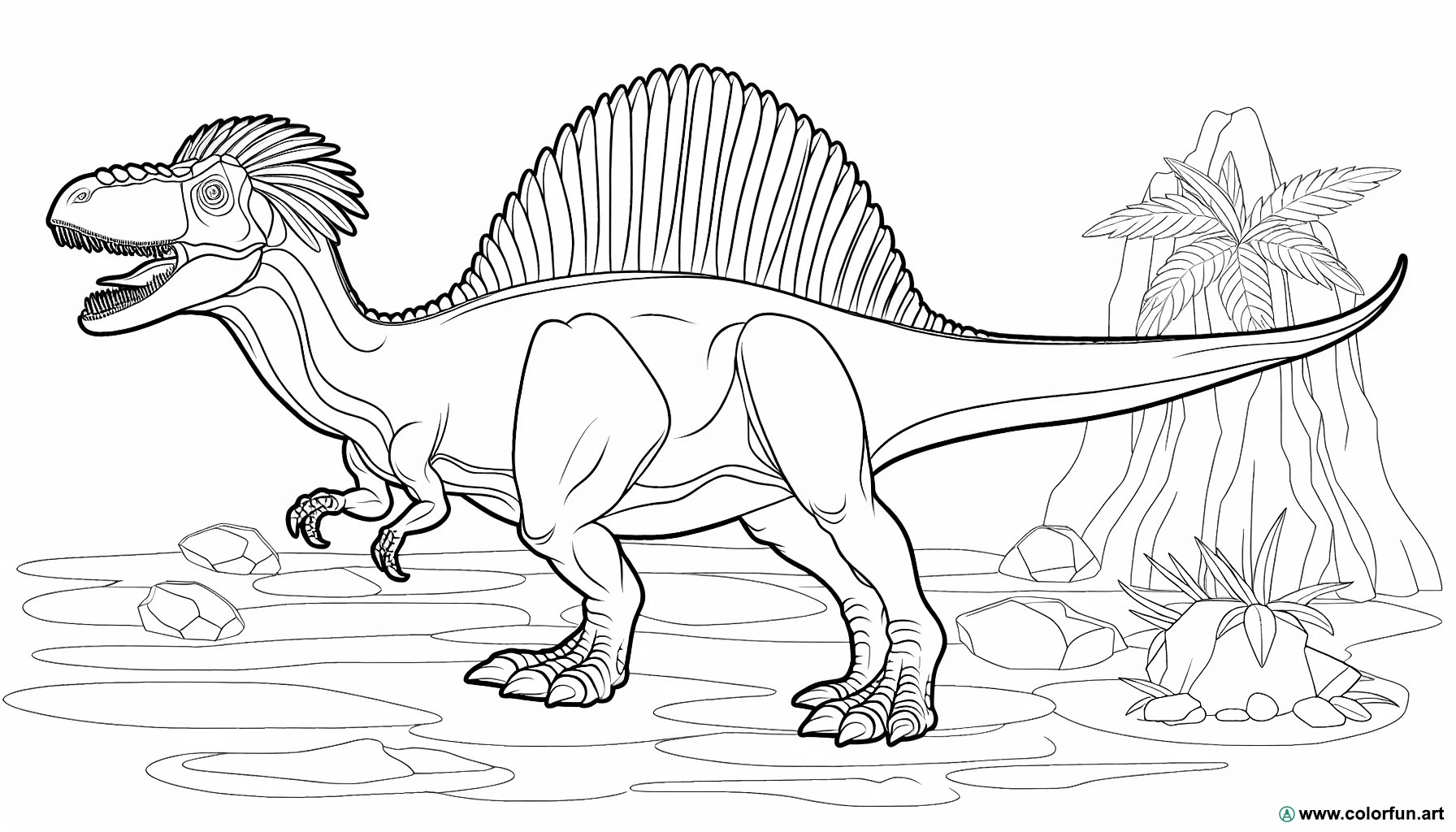 dibujo para colorear spinosaurus 3d