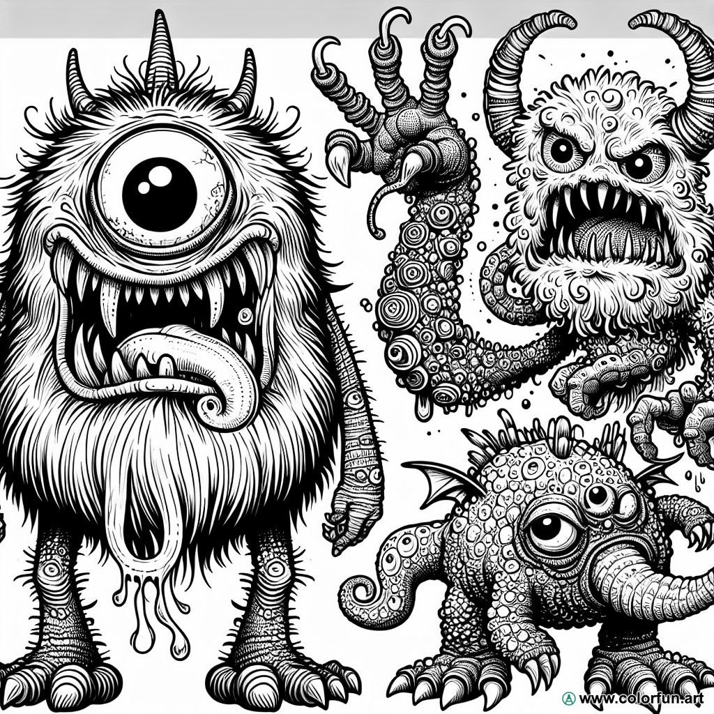 dibujo para colorear monstruos