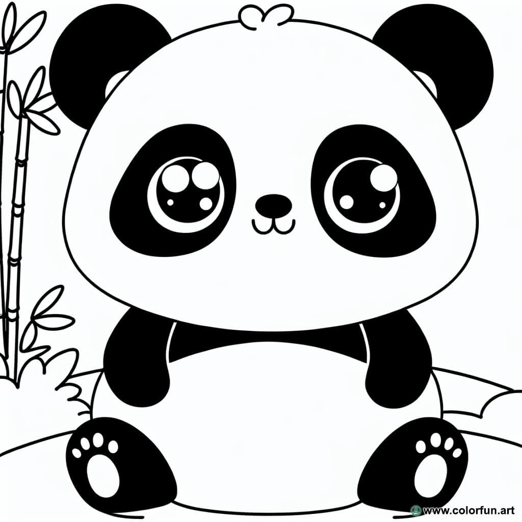 dibujo para colorear kawaii panda