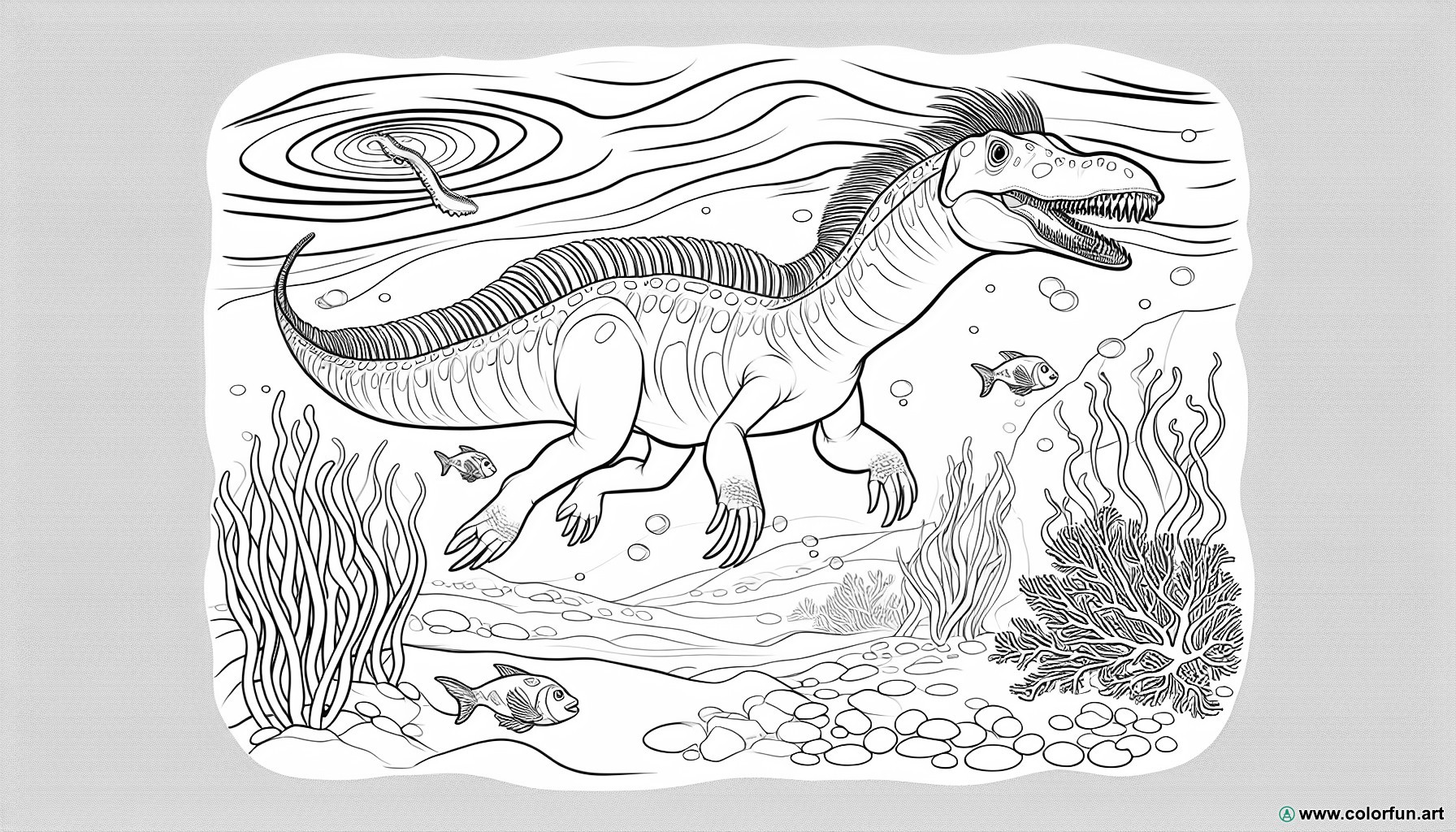 dibujo para colorear mosasaurio original