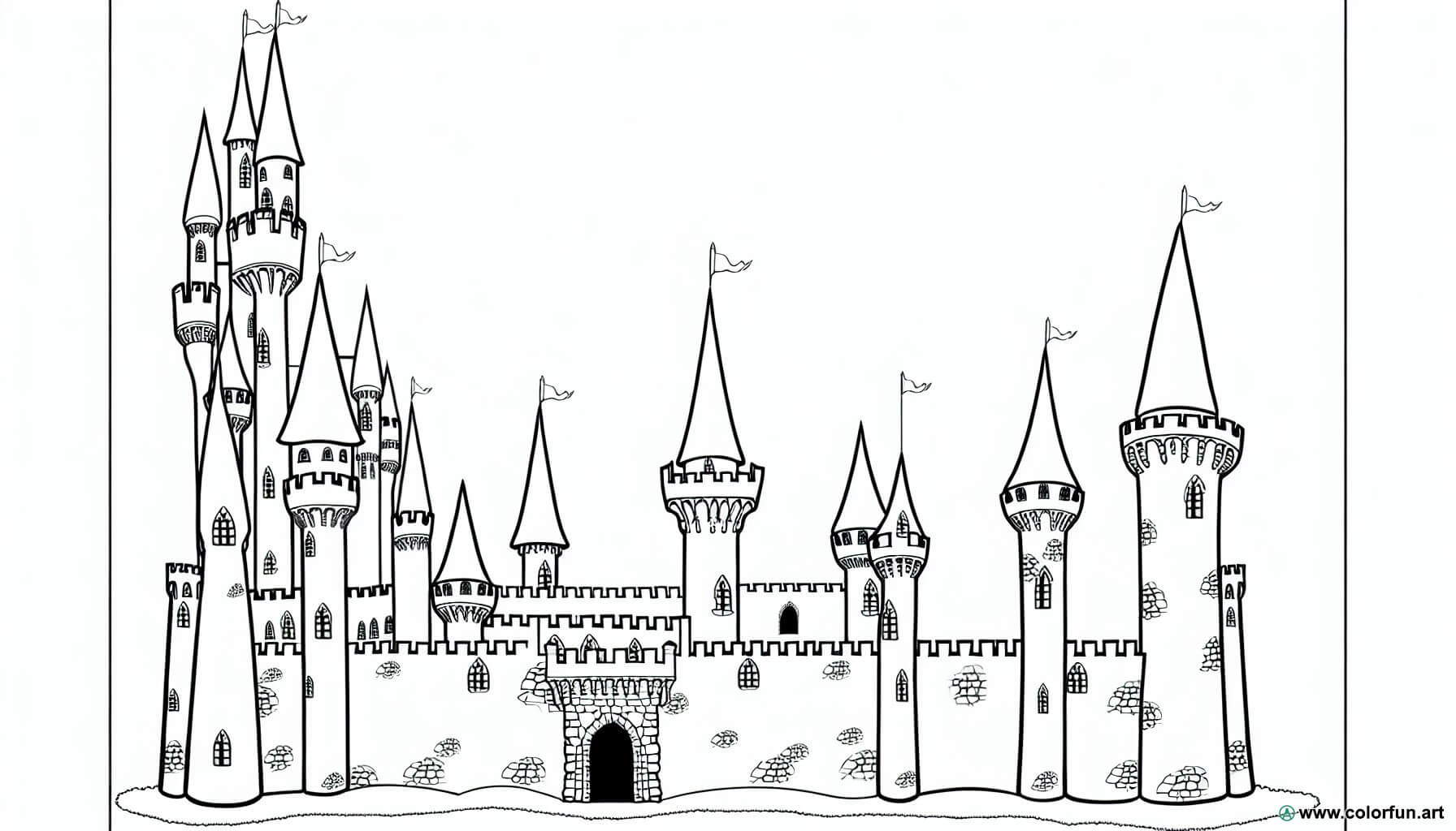 dibujo para colorear castillo fantástico
