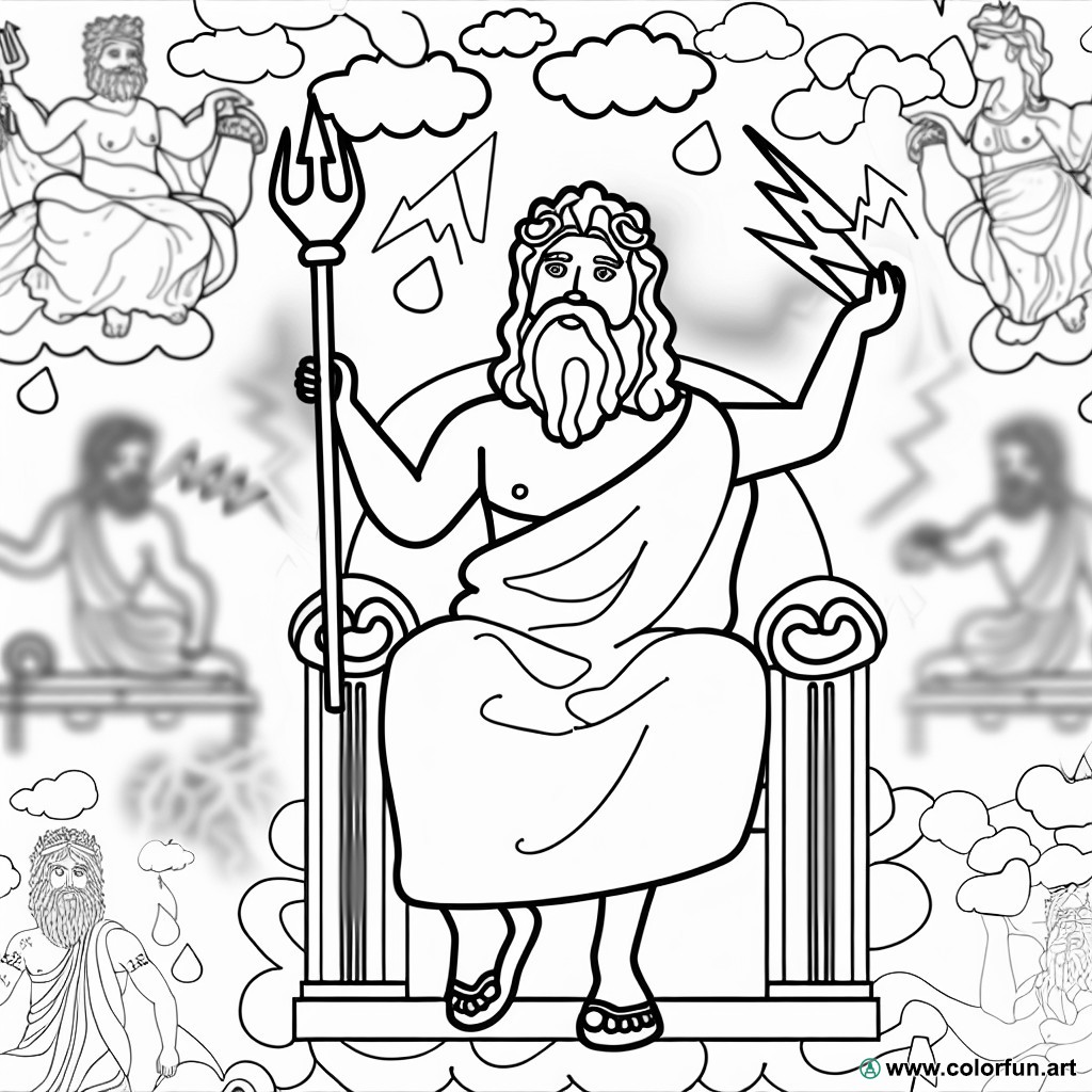 dibujos para colorear dioses de la mitología griega