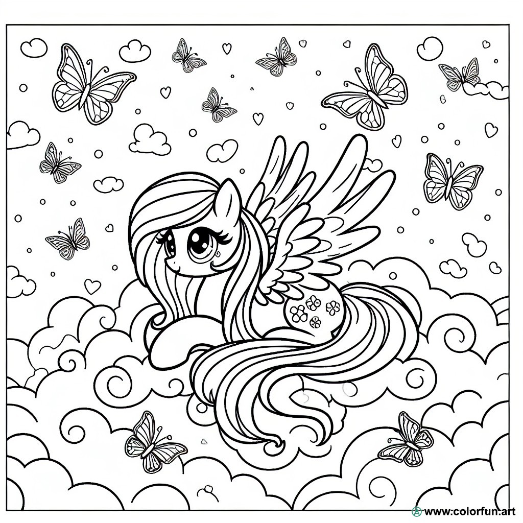 dibujo para colorear my little pony fluttershy
