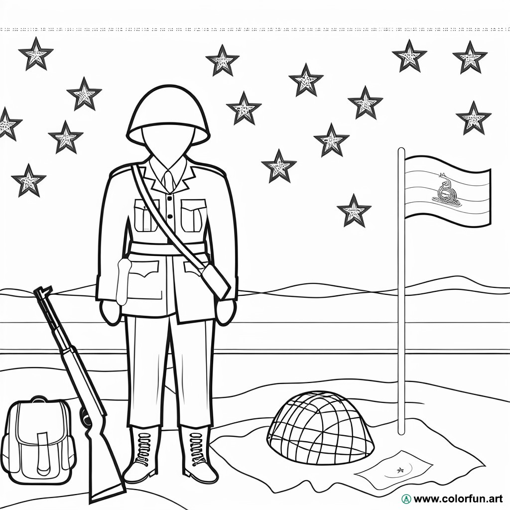 dibujo para colorear soldado militar