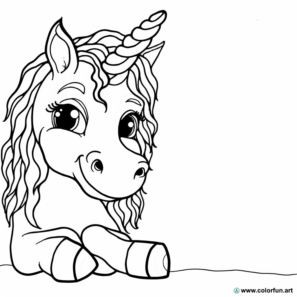dibujo para colorear amiga unicornio