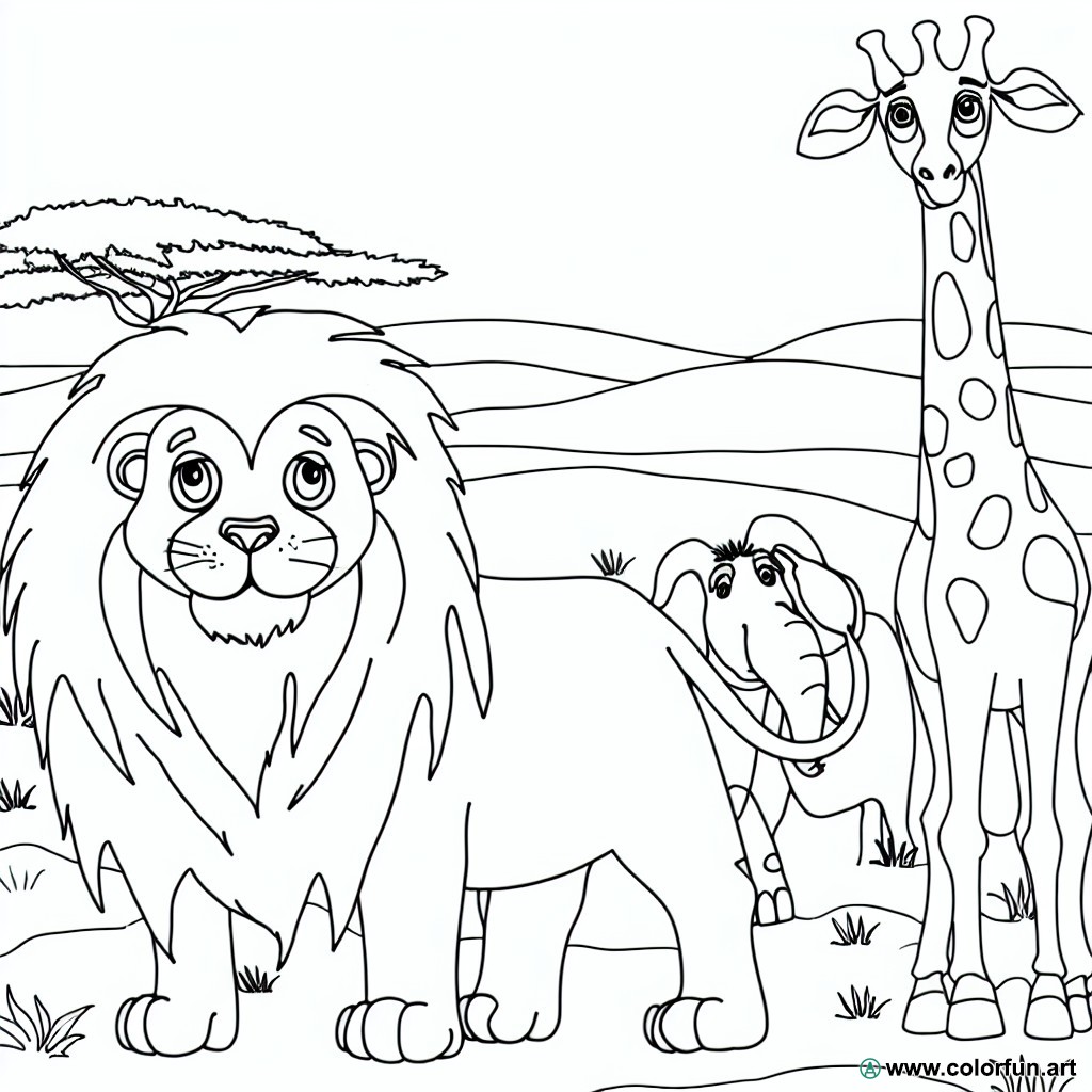 dibujo para colorear animales para niños de 7 años
