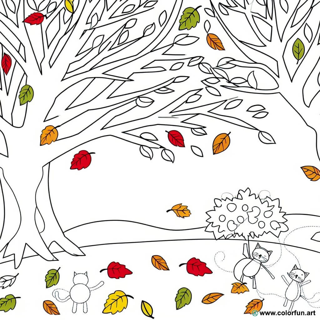 dibujo para colorear otoño preescolar