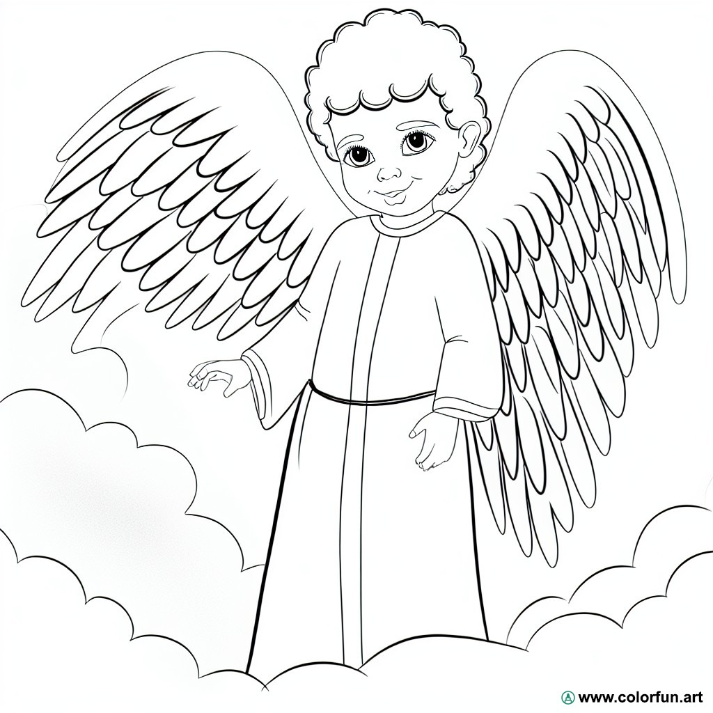dibujo para colorear ángel masculino