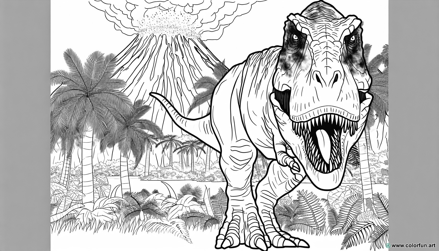 dibujo para colorear de Jurassic World realista