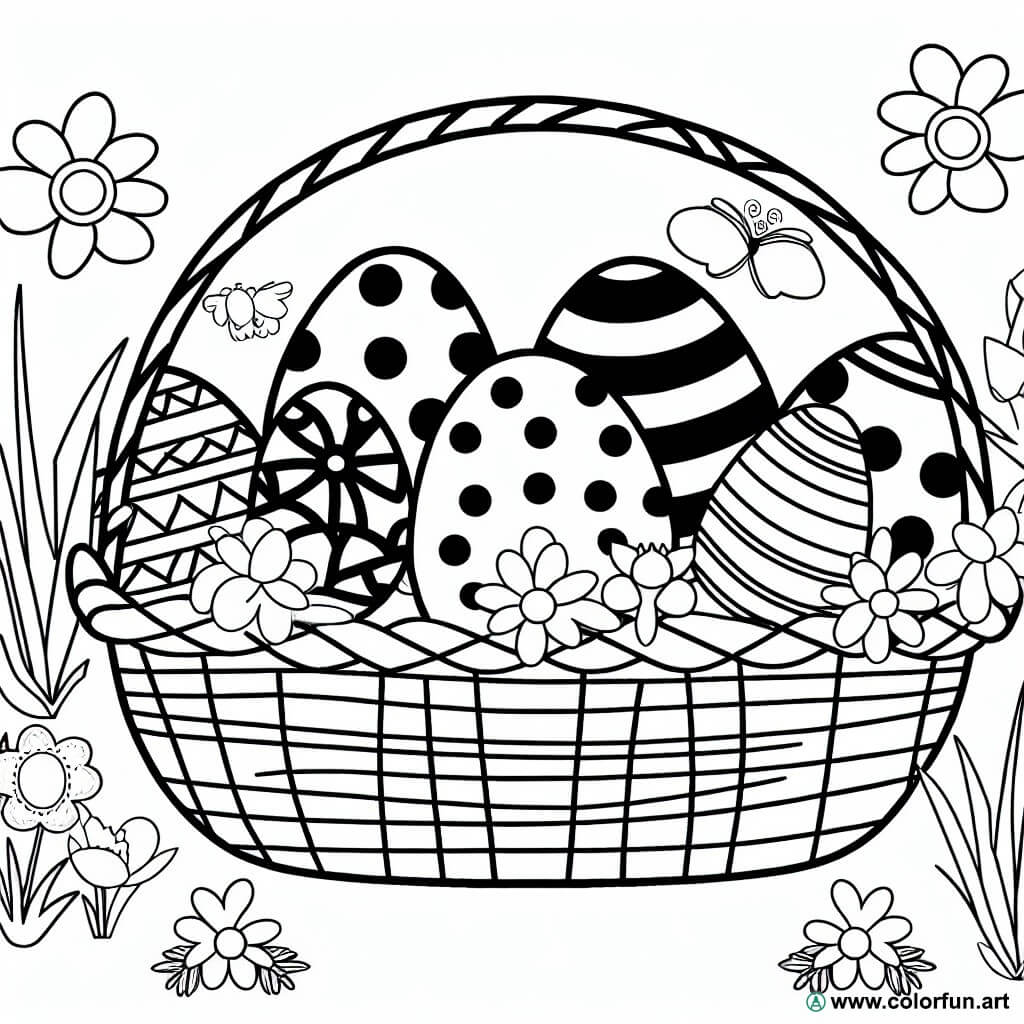 dibujo para colorear huevos de Pascua sección pequeña