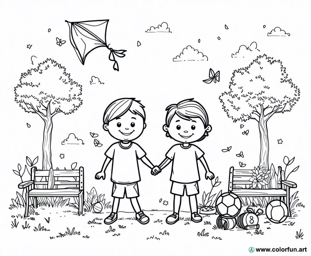 dibujo para colorear amistad y compartir