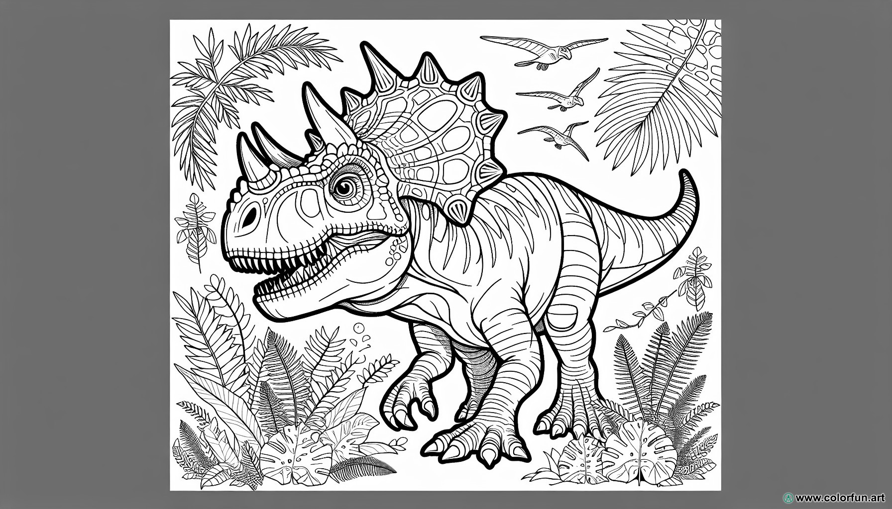 dibujo para colorear carnotaurus dinosaurio