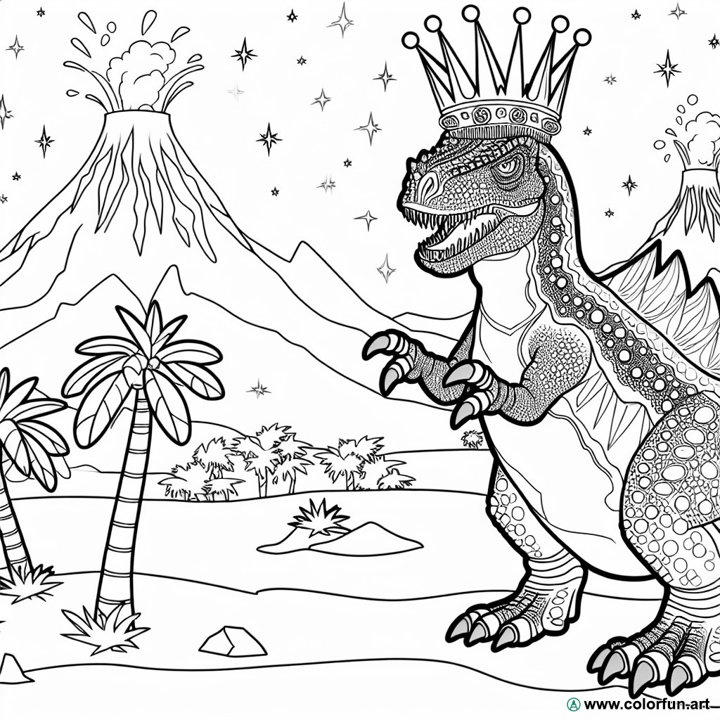 dibujo para colorear dinosaurio rey