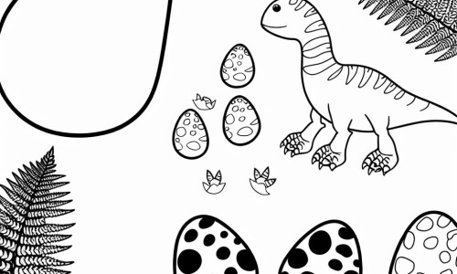 dibujo para colorear huevos de dinosaurios